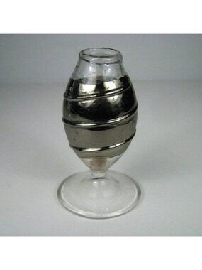 Spice Box Part of Havdalah Vintage Glass Silver Tone Judaica Shabbat